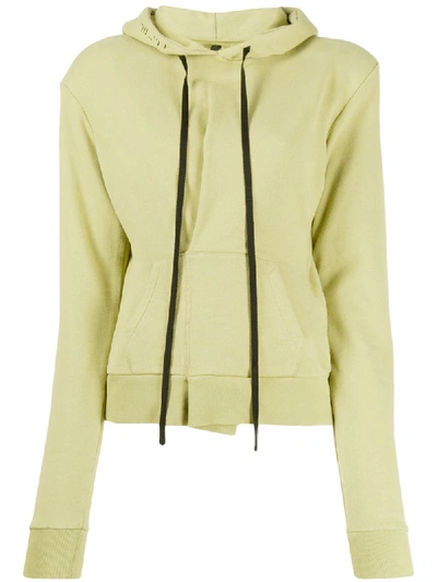 Shop Ben Taverniti Unravel Project Slim-fit Pintuck Hoodie In Green