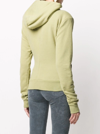 Shop Ben Taverniti Unravel Project Slim-fit Pintuck Hoodie In Green