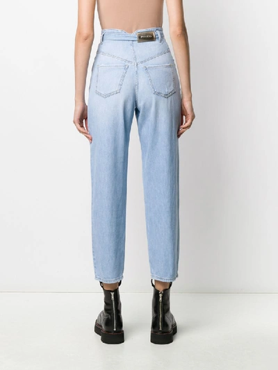 Shop Pinko High Rise Belted Waist Jeans In Blue