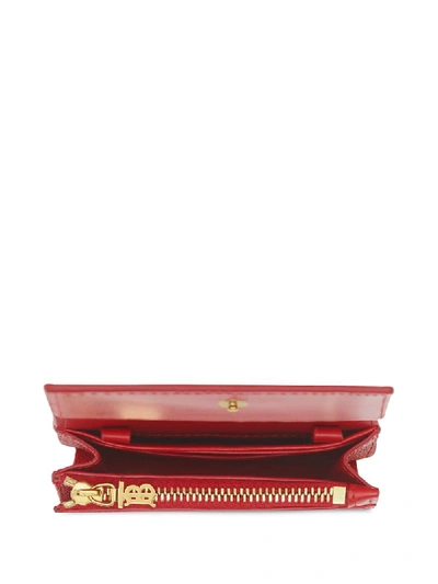 Shop Burberry Chain Card Case In Red