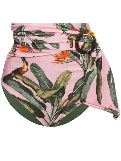 Shop Patbo Tropical-print High-rise Bikini Briefs In Pink