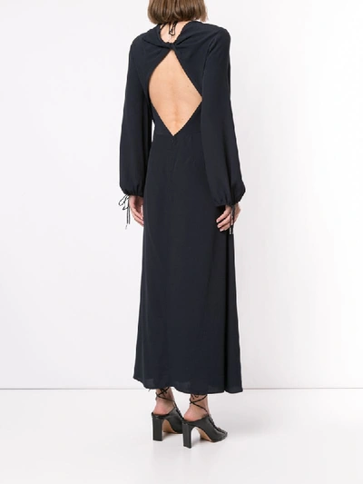 Shop Dion Lee Twist Placket Maxi Dress In Blue