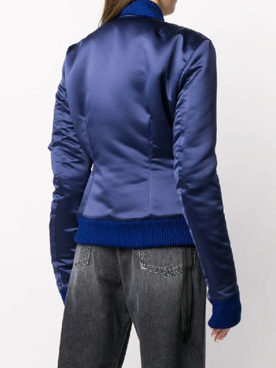 Shop Ben Taverniti Unravel Project Sateen Down Bomber Jacket In Blue