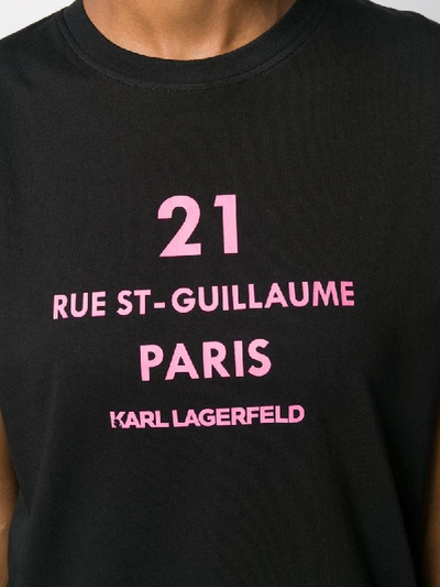 Shop Karl Lagerfeld Rue St-guillaume Logo Print T-shirt In Black