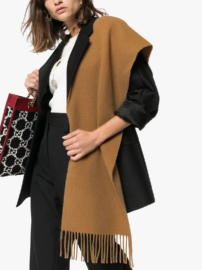 Shop Totême Bova Knit Scarf In Brown