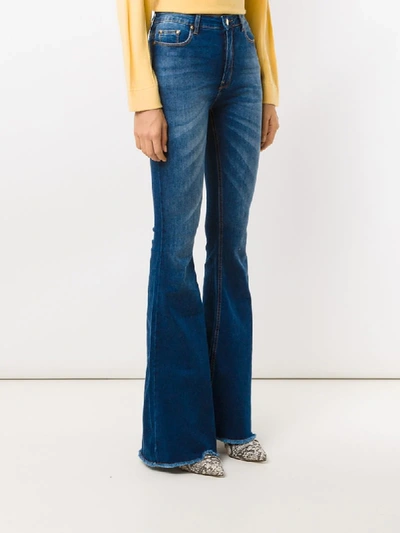 Shop Amapô Lívia Super Flare Trousers In Blue