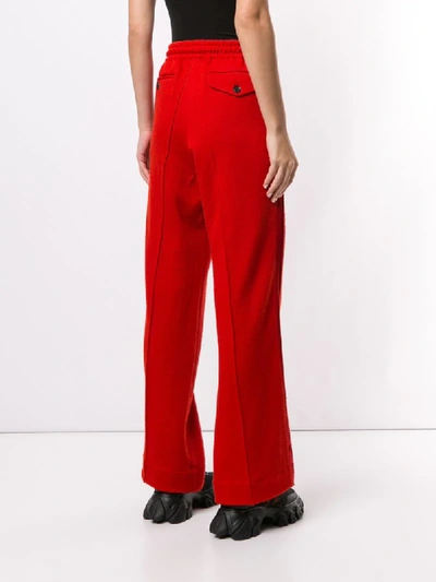 Shop Undercover Straight Leg Trousers In Red