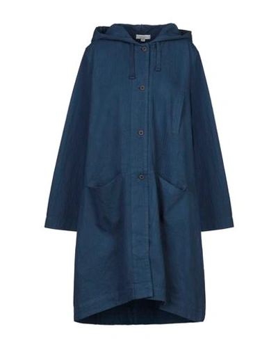 Shop Crossley Woman Overcoat Blue Size Xs Cotton