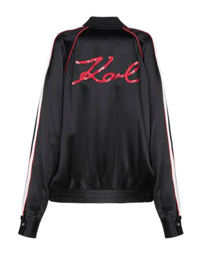 Shop Karl Lagerfeld Bomber In Black