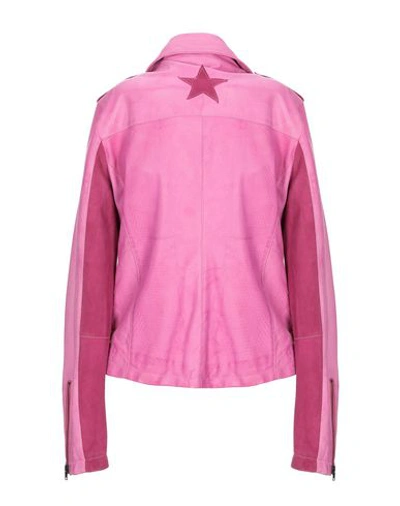 Shop Wlg By Giorgio Brato Biker Jacket In Fuchsia