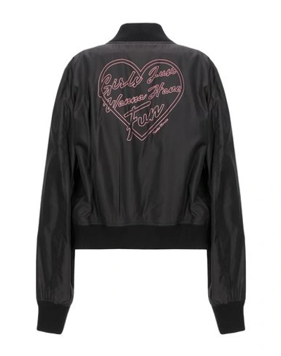 Shop Frankie Morello Woman Jacket Black Size L Nylon, Acrylic, Polyester