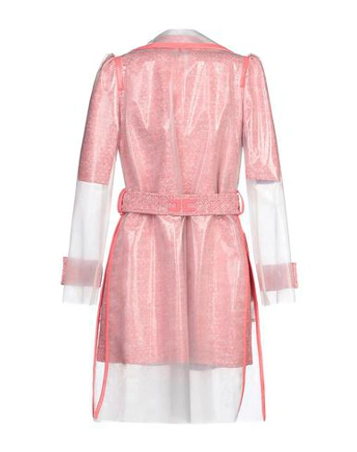 Shop Elisabetta Franchi Woman Coat Salmon Pink Size 6 Polyurethane, Cotton, Acetate, Polyester, Polyamide