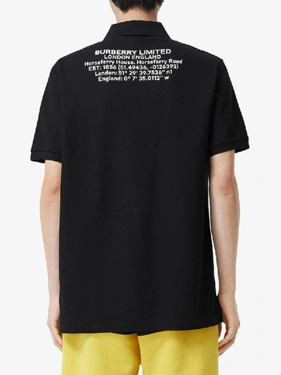 Shop Burberry Location Polo Shirt In Black