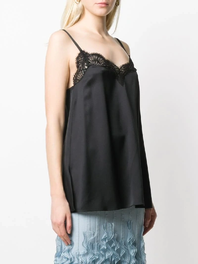Shop Alexander Mcqueen Lace Trimmed Camisole Top In Black