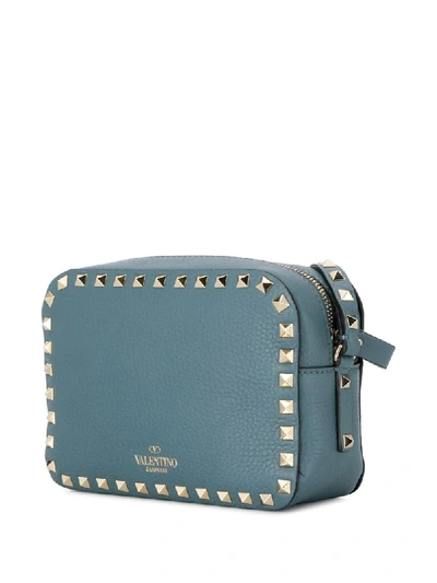 Shop Valentino Small Rockstud Camera Bag In Blue