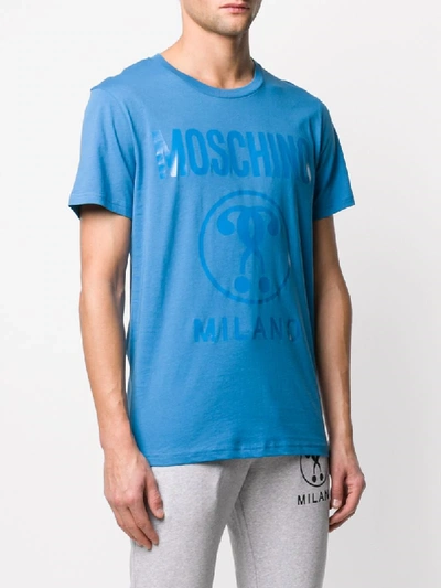 Shop Moschino Questions Logo T-shirt In Blue