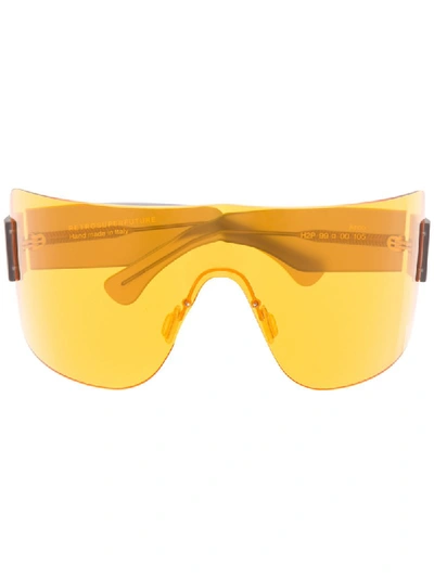 Shop Retrosuperfuture Arco Visor Sunglasses In Yellow