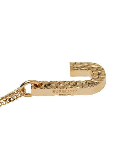 Shop Burberry J Alphabet Charm Necklace In Gold
