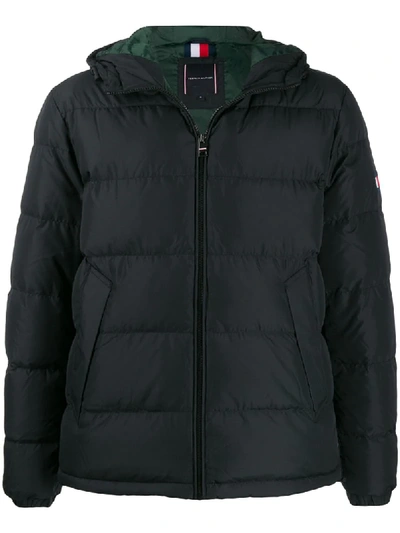 Shop Tommy Hilfiger Hooded Padded Jacket In Black