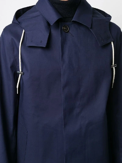 Shop Mackintosh Chryston Hood Coat In Blue