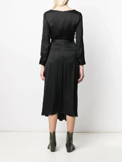 Shop Jovonna Modernista Ruched Midi Dress In Black