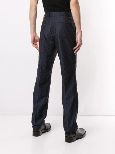 Shop Gmbh Jacquard Zipped Trousers In Blue