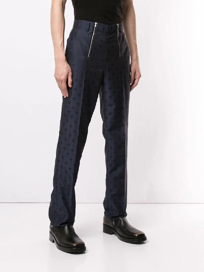 Shop Gmbh Jacquard Zipped Trousers In Blue