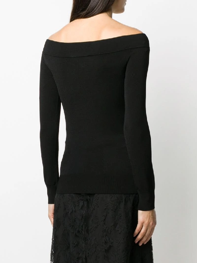 Shop Dolce & Gabbana Off-shoulder Fitted Top In Black