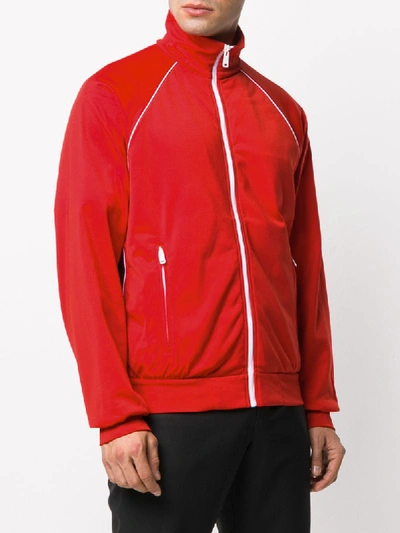 Shop Prada Ladder-proof Cotton Fleece Jacket In Red