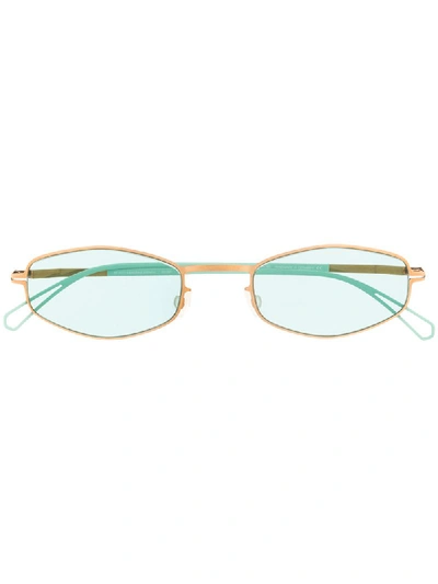 Shop Mykita X Bernhard Willhelm Oval-frame Sunglasses In Gold