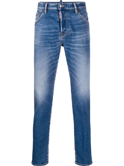 Shop Dsquared2 Faded Detail Jeans In Blue