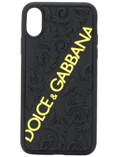 Dolce & Gabbana Textured Logo Iphone X Case In Black