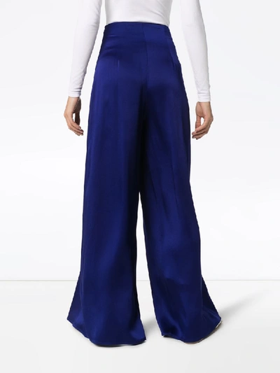 Shop Rosetta Getty Tie-waist Wide-leg Trousers In Blue