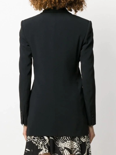 Shop Red Valentino Notched Lapels Single-breasted Blazer In Black