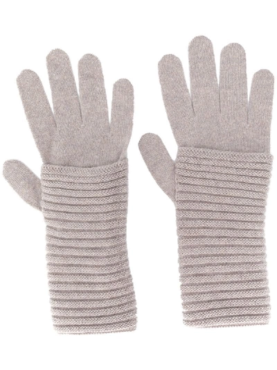 Shop Blanca Knitted Cashmere Gloves In Grey