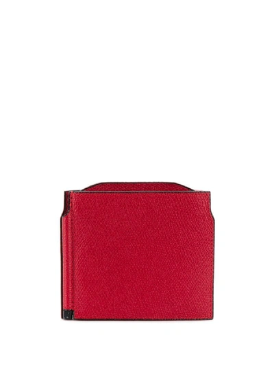 Shop Valextra Grip Spring Wallet In Red