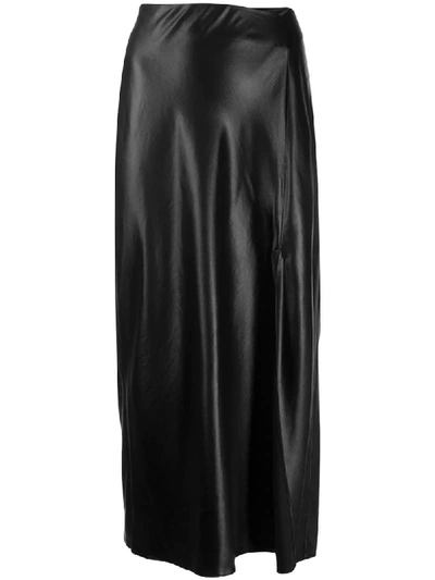 Shop Alexander Wang T Leather Look Midi Skirt In Black