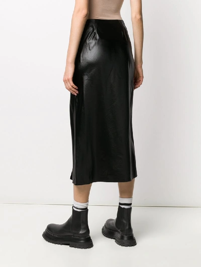 Alexander Wang T Wash And Go Asymmetric Satin Midi Skirt In Black | ModeSens