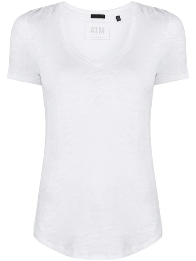 Shop Atm Anthony Thomas Melillo Short-sleeve Fitted T-shirt In White