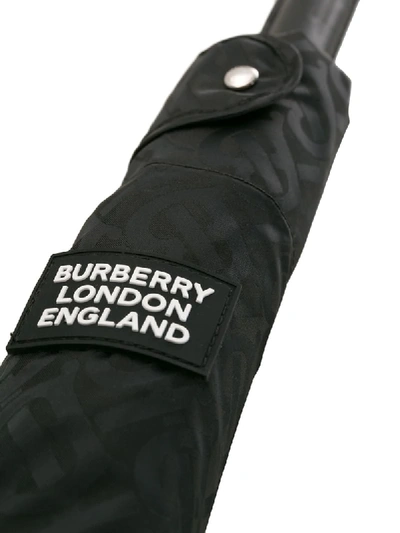 Shop Burberry Monogram Print Umbrella In Black