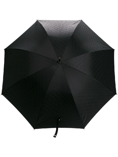 Shop Burberry Monogram Print Umbrella In Black