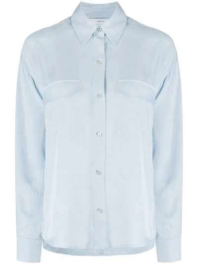 Shop Vince Boxy Utility Shirt In Blue