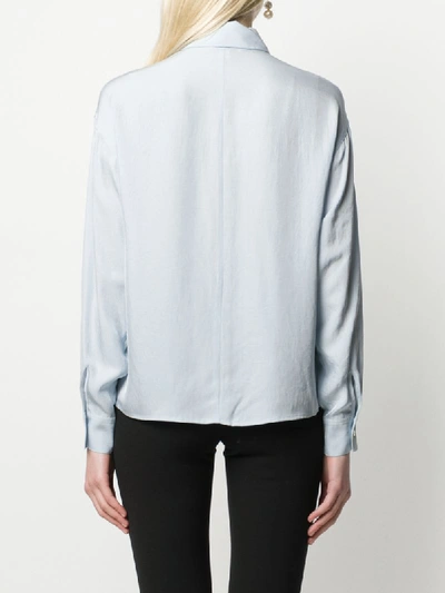 Shop Vince Boxy Utility Shirt In Blue