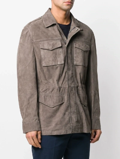 Shop Brunello Cucinelli Multi-pocket Shirt Jacket In Grey