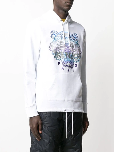 Shop Kenzo Holiday Capsule Tiger Hoodie In White