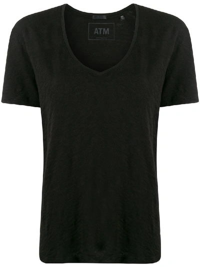 Shop Atm Anthony Thomas Melillo Short-sleeve Flared T-shirt In Black