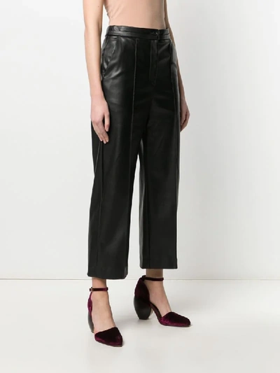 Shop Chalayan Wide Leg Cropped Trousers In Black