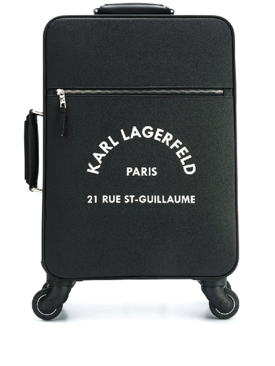 Shop Karl Lagerfeld Logo Suitcase In Black