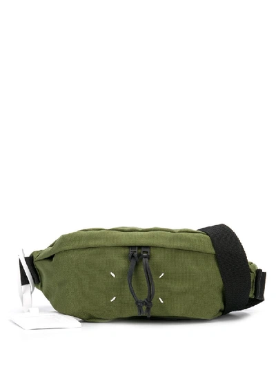 Shop Maison Margiela Stitch Detailed Belt Bag In Green