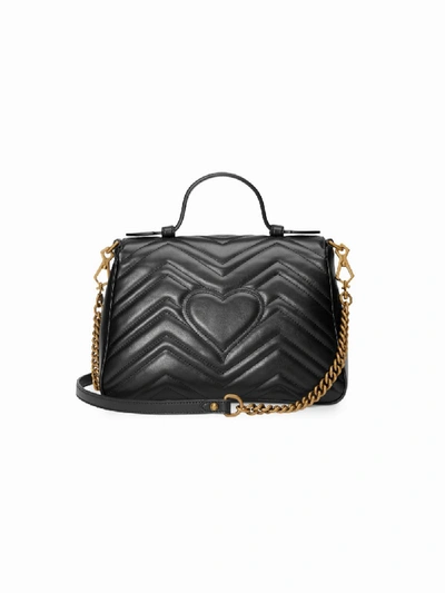 Shop Gucci Gg Marmont Leather Bag In Black